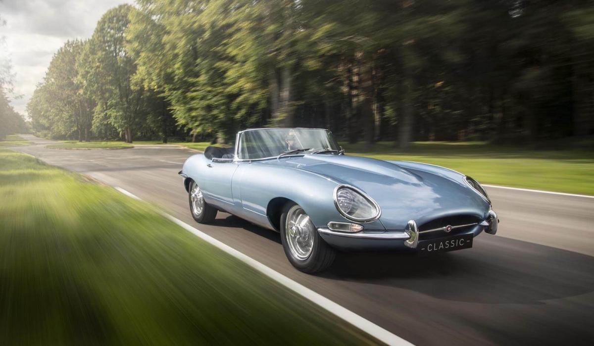 This is the electric E-type that Harry and Meghan drove