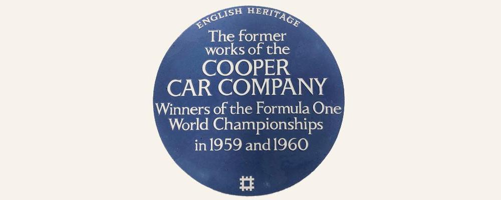 Legendary Formula 1 team Cooper honoured by English Heritage