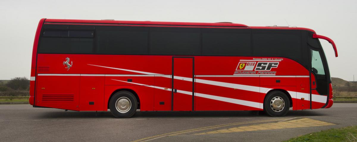 How much to buy Schumacher's Ferrari F1 teambus?