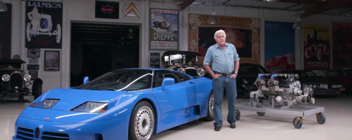 Jay Leno celebrates 110 years of Bugatti with an EB110