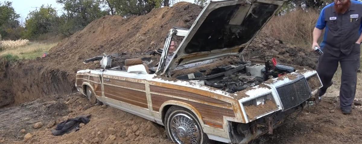 Hated classic car is buried alive and dug back up again