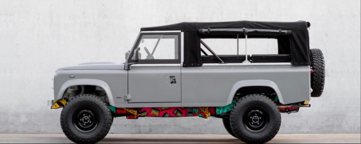 This 1983 Land Rover V8 features a totally rad art chassis