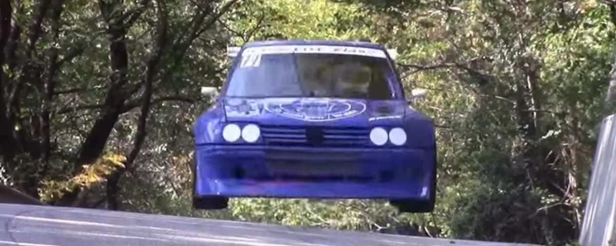 Watch this bonkers custom-build Peugeot 205 RS16 fly