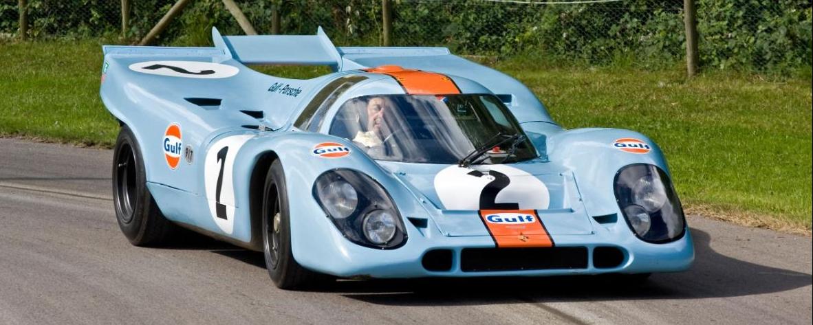 Iconic Gulf-liveried Porsche 917K appearing at Castle Combe this weekend