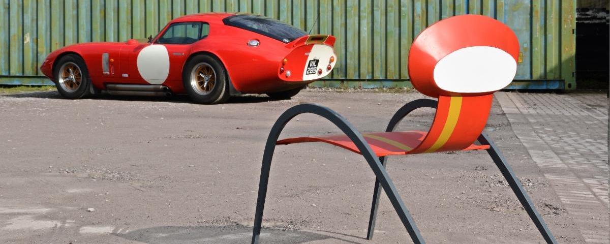 Sculptor designs bespoke chairs inspired by classic sports cars